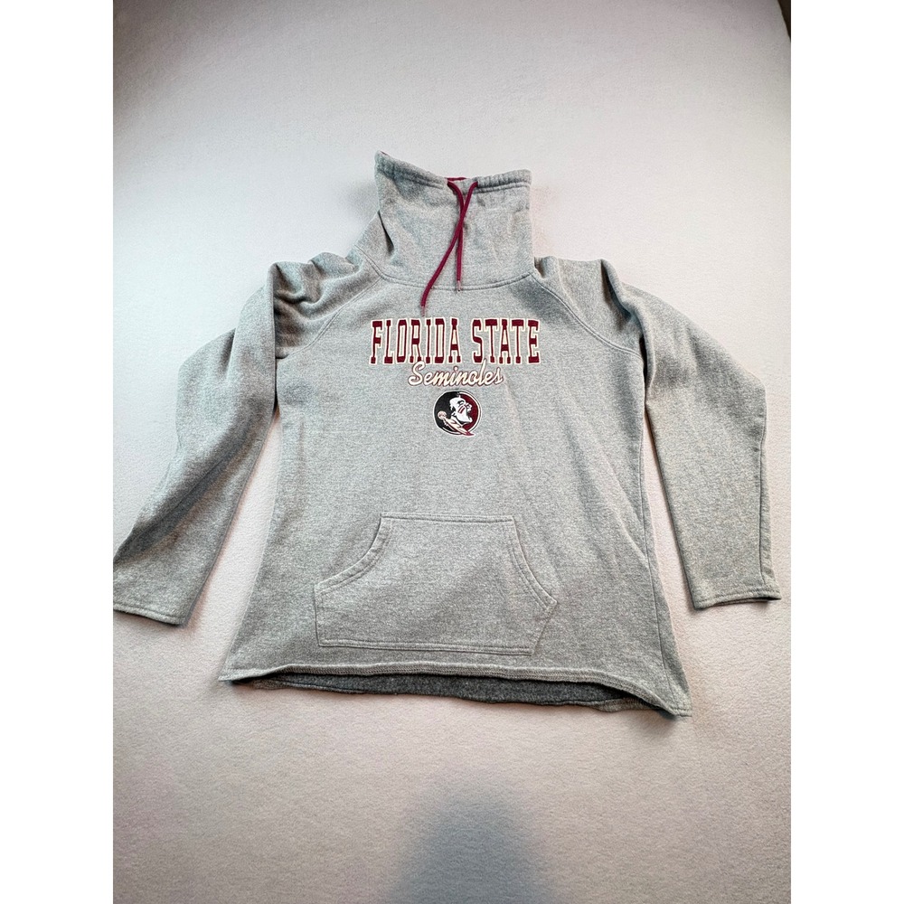 Colosseum Florida State Seminoles Funnel Neck Sweatshirt Gray Garnet Large FSU